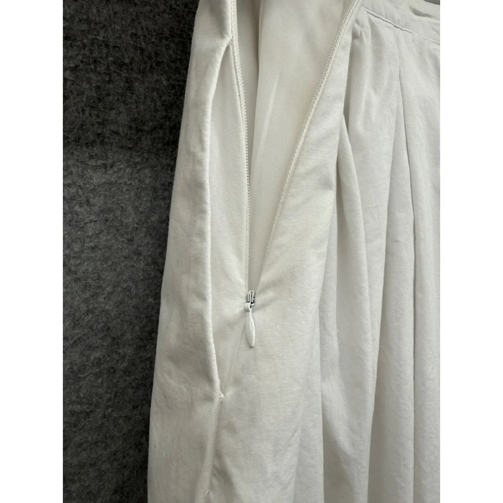 Anthropologie‎ Moulinette Soeurs Skirt Women Eyelet Scalloped Poplin Size 10
